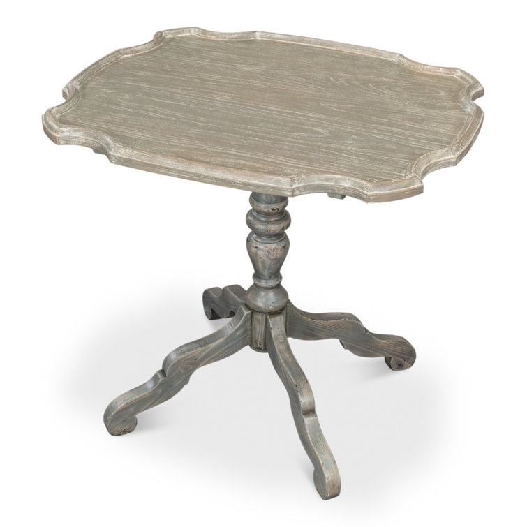 Sarreid Ltd 25'' Tall Solid Wood Pedestal End Table Wayfair